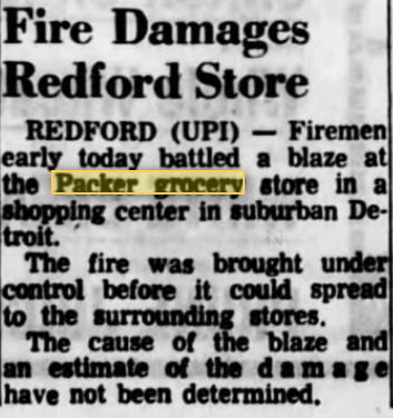 Packers Grocery - JAN 1967 FIRE